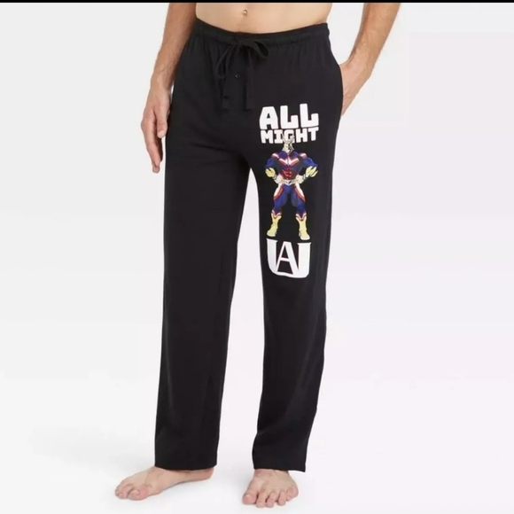NWT Men's My Hero Academia All Might Lounge Pants Size Medium Black - Picture 1 of 16